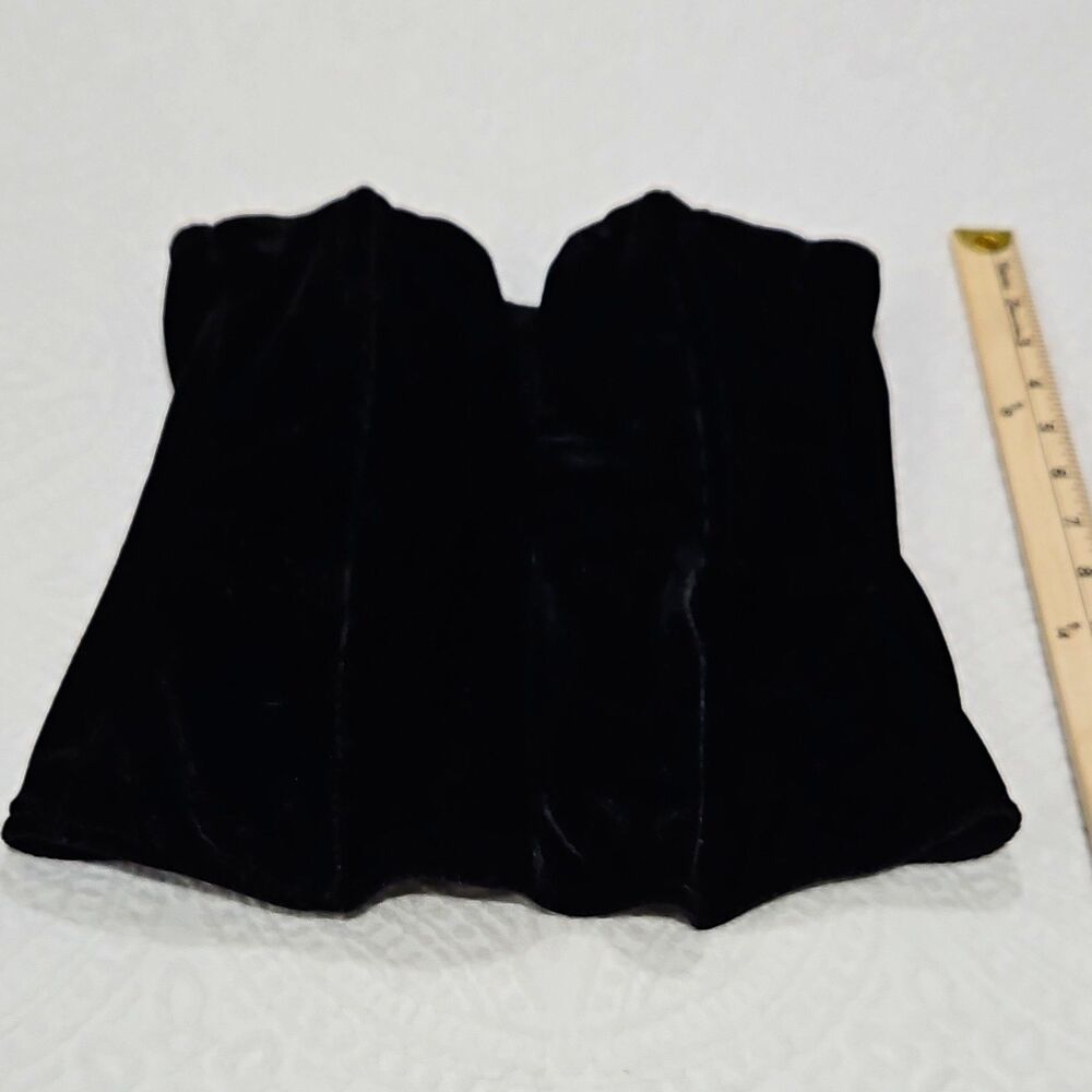 Spirit Women’s Small Black Velvet Corset Bustier Top Boned Gothic Strapless